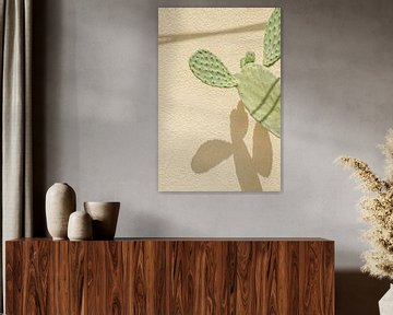 Cactus Schaduwen op het Italiaanse Eiland Procida - Reis Fotografie in Pastel Kleuren van Henrike Schenk