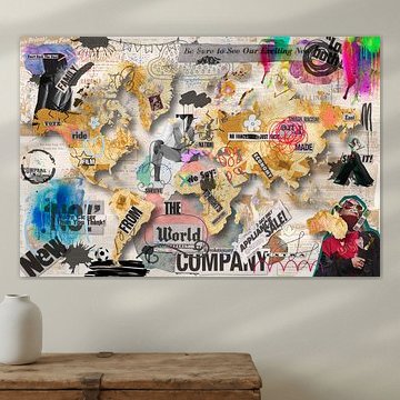 World map in Mixed Media