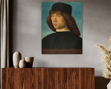 Portret van een jonge man (ca. 1490) door Giovanni Bellini. Blauw en bruin van Dina Dankers