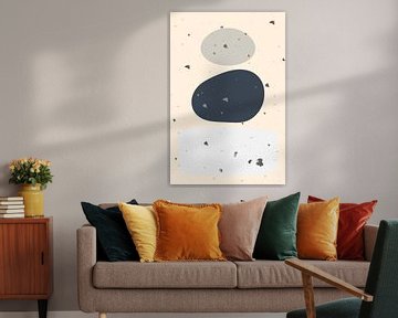 Terrazzo Delight Grey White, Modern abstract van Caroline Drijber