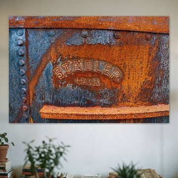 STADLER Denim blauwe tank met Roestbruine letters