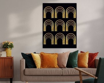 Goldenes Gleichgewicht Art Deco Geometrie von Mad Dog Art