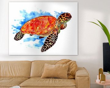 Red sea turtle by Sebastian Grafmann
