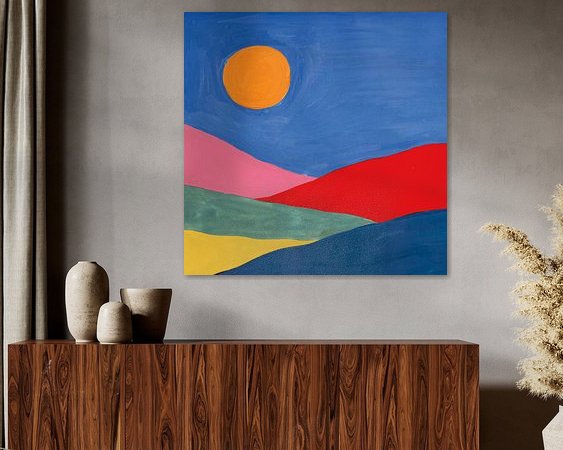 Voorbeeld van het werk in een kamer