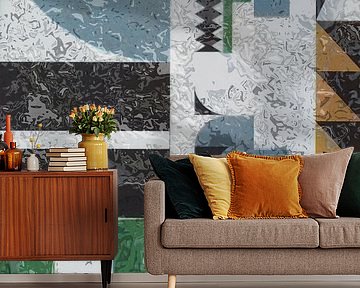 ABSTRAKTE GEOMETRISCHE KUNST MARMOR ART DECO 1