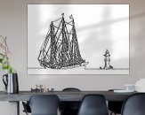 Voorbeeld van het werk in een kamer