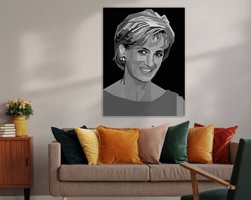 Lady Diana Style WPAP van SW Artwork