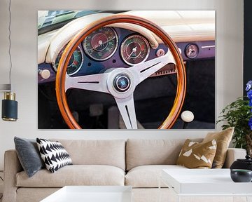 Porsche 356 Cabriolet tableau de bord d'une voiture de sport classique sur Sjoerd van der Wal Photographie