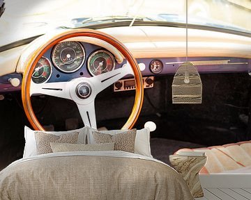 Porsche 356 Cabriolet klassieke sportwagen dashboard van Sjoerd van der Wal Fotografie