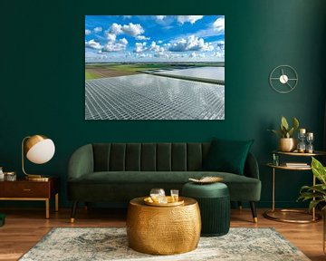 Greenhouse for growing vegetables aerial view from above by Sjoerd van der Wal Photography