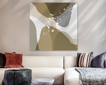 Abstract pastel twists. Minimalist in beige, brown, taupe, grey, white by Dina Dankers