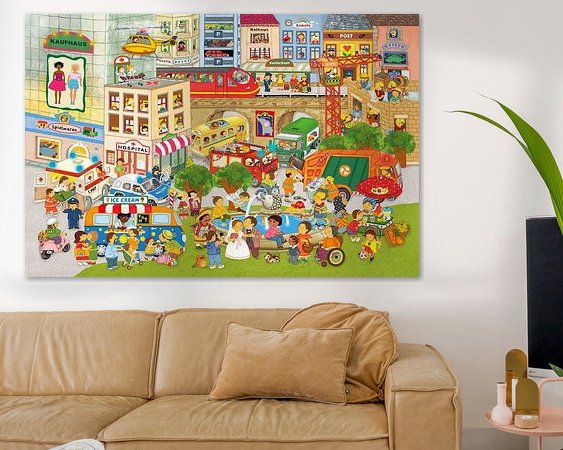 Voorbeeld van het werk in een kamer