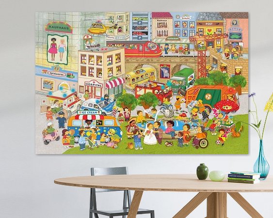 Voorbeeld van het werk in een kamer