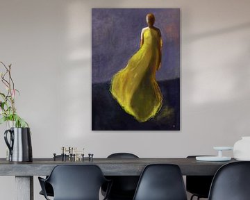 Abstract schilderij van een vrouw. van Hella Maas