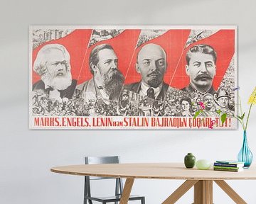 Gustav Klutsis, Hisst das Banner von Marx, Engels, Lenin und Stalin, 1937