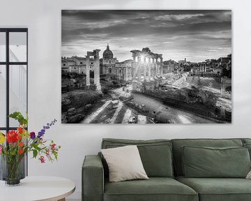 Het Forum Romanum in de stad Rome. van Manfred Voss, Schwarz-weiss Fotografie