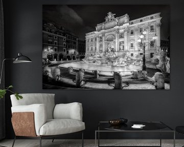 Fontana die Trevifontein in Rome. Balck & White. van Manfred Voss, Schwarz-weiss Fotografie