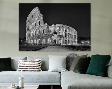 Colosseum in the city of Rome in Italy. Black & White. by Manfred Voss, Schwarz-weiss Fotografie