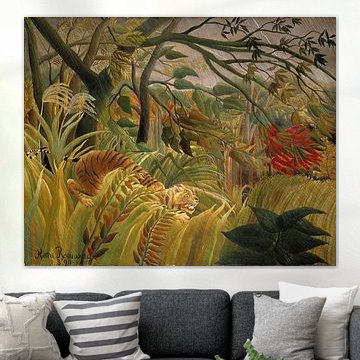 Tigre dans une tempête tropicale par Henri Rousseau