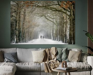 Wandelen in winter wonderland van Chris Biesheuvel I  Dream Scapes