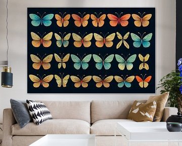 viele Schmetterlinge Kollektion Illustration Hintergrund 01 von Animaflora PicsStock