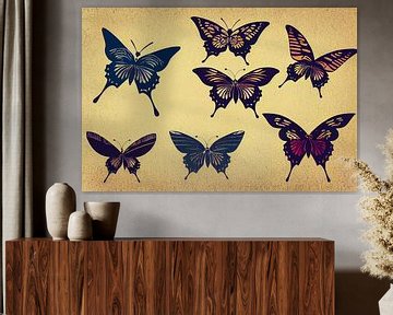 viele Schmetterlinge Kollektion Illustration Hintergrund 02 von Animaflora PicsStock
