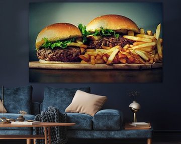 Hamburger en friet illustratie van Animaflora PicsStock