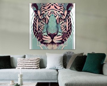 Tiger head by Vlindertuin Art