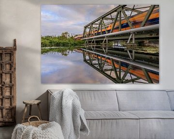 Reflectie treinbrug de Kethel. van delkimdave Van Haren