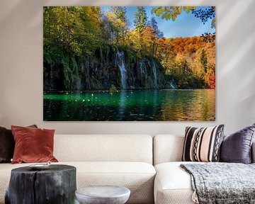 Plitvice lakes and waterfalls in autumn by Alex Neumayer