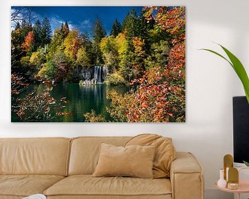 Plitvice lakes and waterfalls in autumn by Alex Neumayer