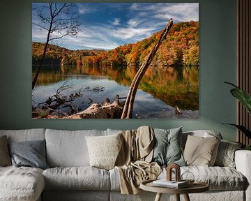 Plitvice lakes and waterfalls in autumn by Alex Neumayer