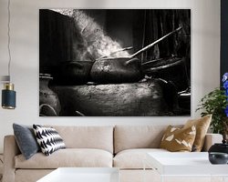 Voorbeeld van het werk in een kamer