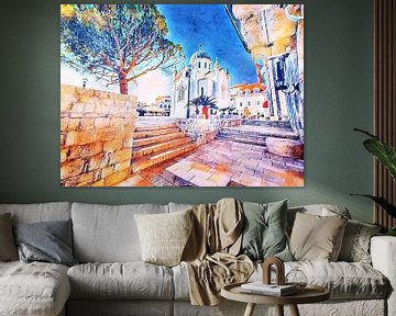 Oude stad Herceg Novi van zam art