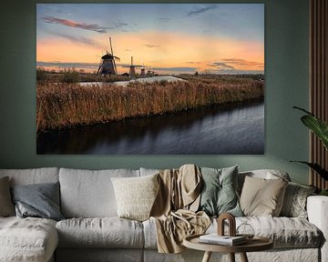 Sunset over Kinderdijk by peterheinspictures
