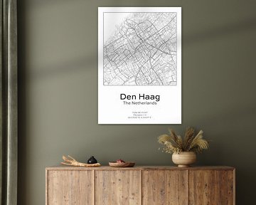 Stads kaart - Nederland - Den Haag van Ramon van Bedaf