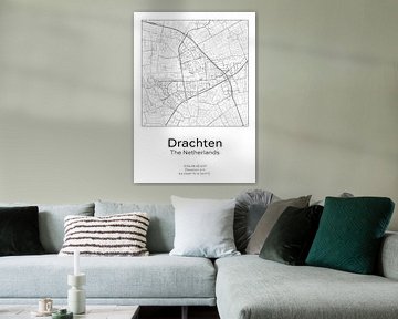 Stads kaart - Nederland - Drachten van Ramon van Bedaf