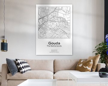 Stads kaart - Nederland - Gouda van Ramon van Bedaf