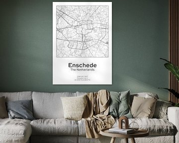 Stads kaart - Nederland - Enschede van Ramon van Bedaf