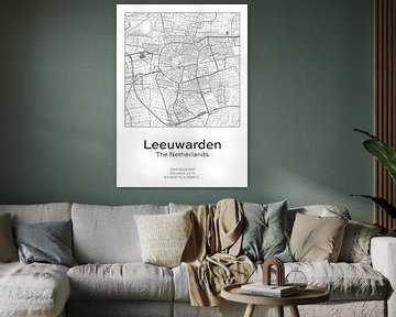 Stads kaart - Nederland - Leeuwarden van Ramon van Bedaf