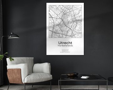 Stads kaart - Nederland - Utrecht van Ramon van Bedaf