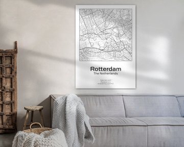 Stads kaart - Nederland - Rotterdam van Ramon van Bedaf