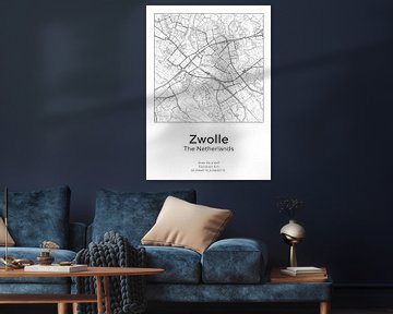 Stads kaart - Nederland - Zwolle van Ramon van Bedaf