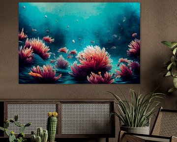 abstracte onderwaterwereld in de zee illustratie van Animaflora PicsStock