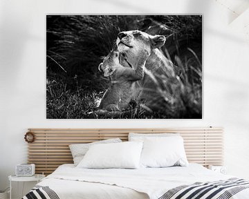 Lioness with cub, Masai Mara, Kenya by Marco Verstraaten