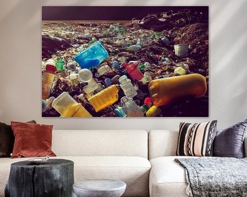 Illustratie Plastic afval op het strand van Animaflora PicsStock