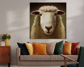 Portrait de mouton sur Vlindertuin Art