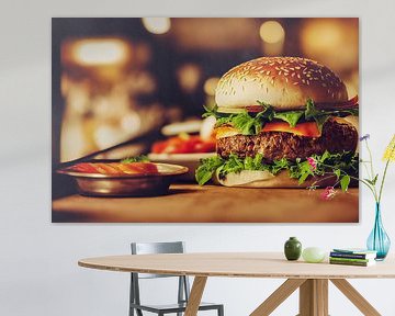 Illustration d'un hamburger frais de restauration rapide sur Animaflora PicsStock
