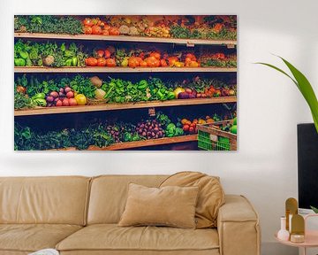 Groenten in een supermarkt Illustraties van Animaflora PicsStock