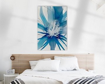 Blauw XX - wit blauw bloemen spel van Lily van Riemsdijk - Art Prints with Color